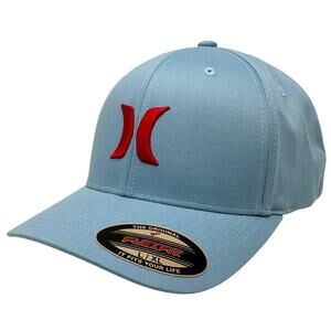 Hurley Men's One and Only Flex Fit Stretch Fitted Hat Cap in L/XL Sky Blue